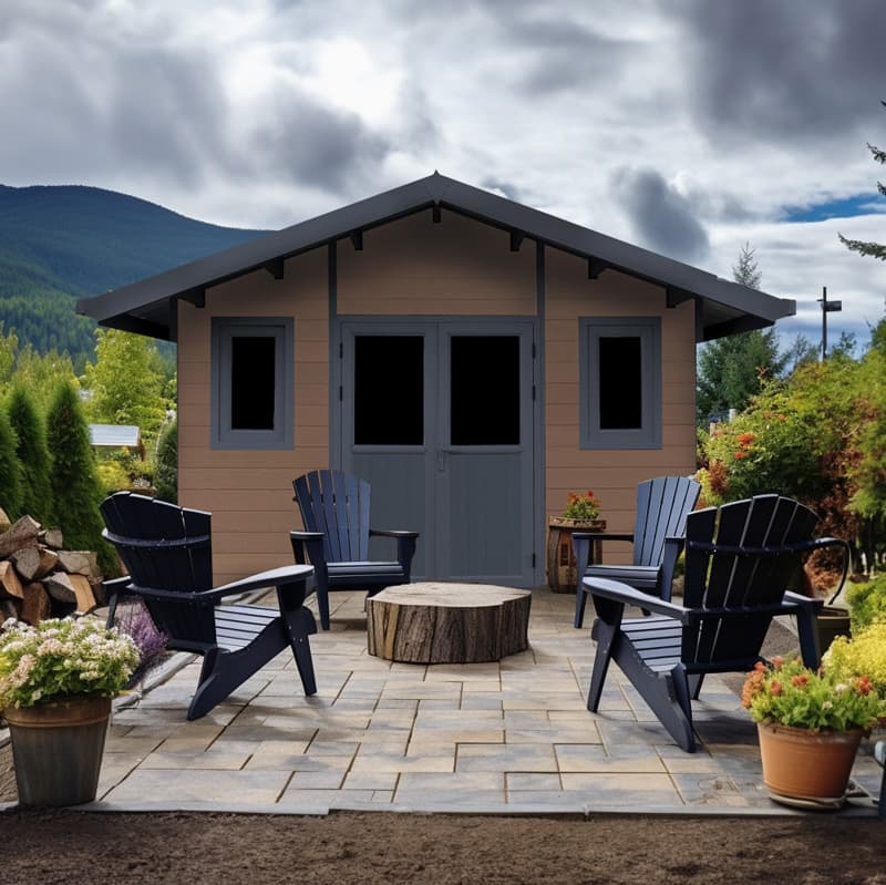 Scandinavian Shed 12' x 10' Walnut