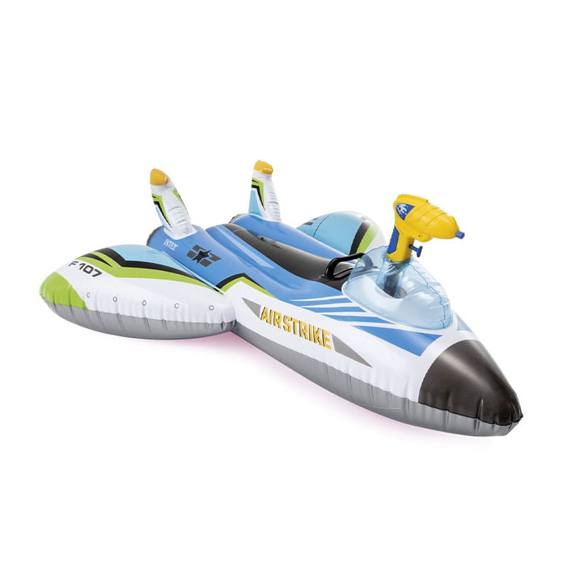 Gonflable à chevaucher - Avion de chasse avec fusil à Eau 46