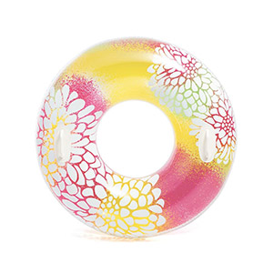 Transparent Floral Pattern Swim Tube - 36