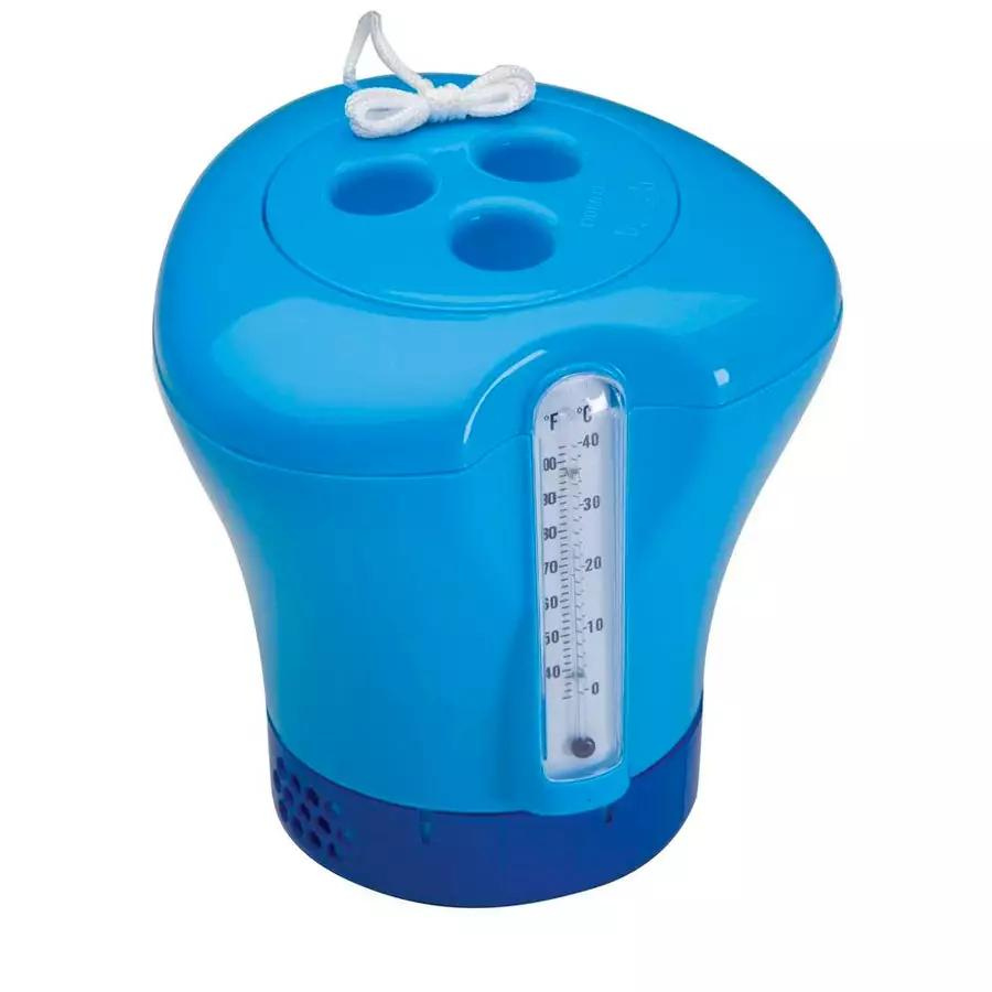 Blue Floating 2-in-1 Chlorinator and Thermometer