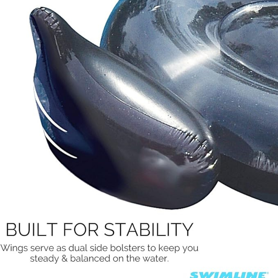 Giant Black Swan Ride-On Pool Float
