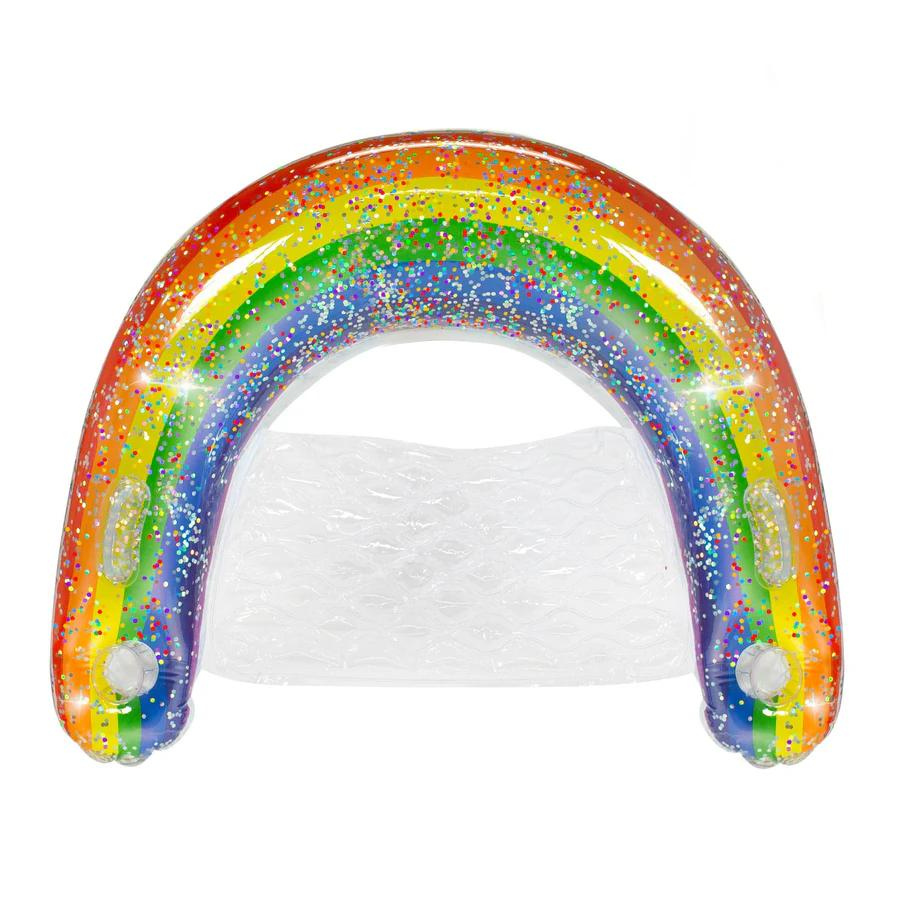 Chaise de soleil géante gonflable à paillettes arc-en-ciel Pool Candy