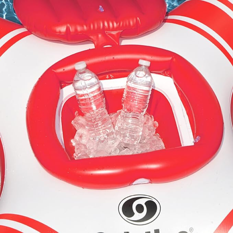 Solstice Super Chill 3 Person Floating Island (White / Red)