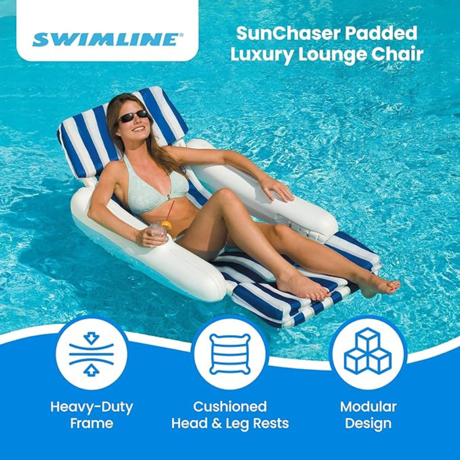 SunChaser Padded Floating Luxury Pool Lounger