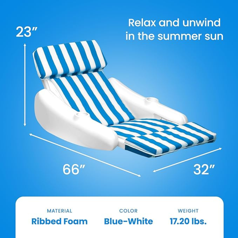 SunChaser Padded Floating Luxury Pool Lounger