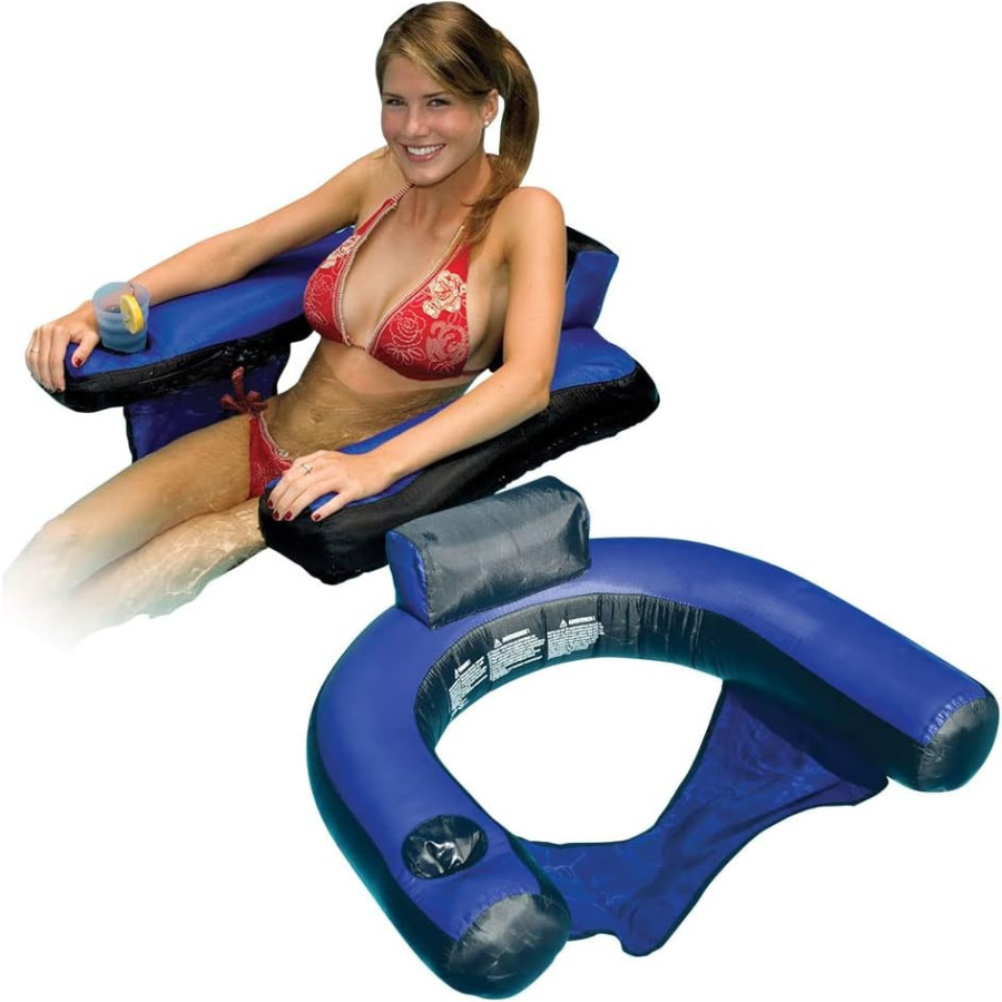 Chaise de piscine en U recouverte en nylon