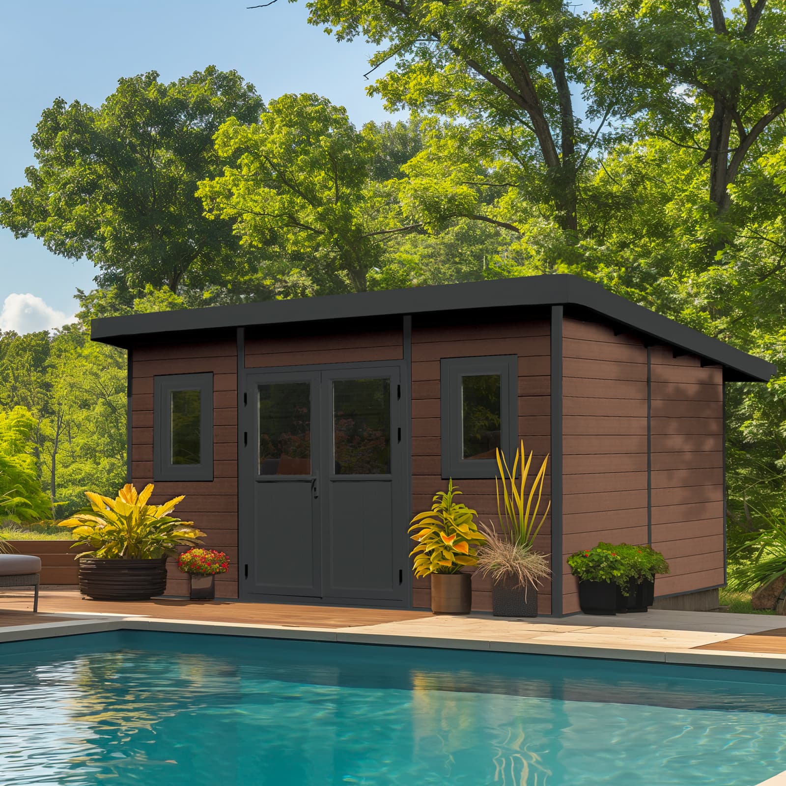 Mistral Shed 12' x 12' Walnut