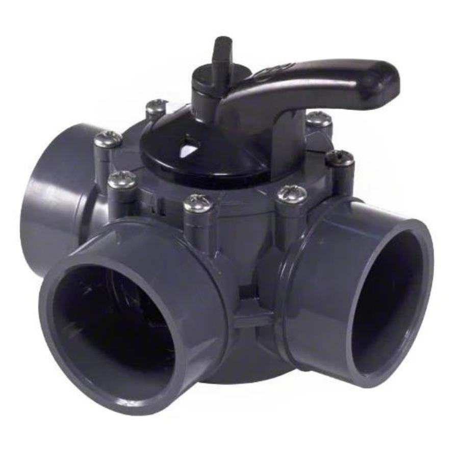 Hayward 3 Port 1.5 x 2 inch PVC Ball Valve