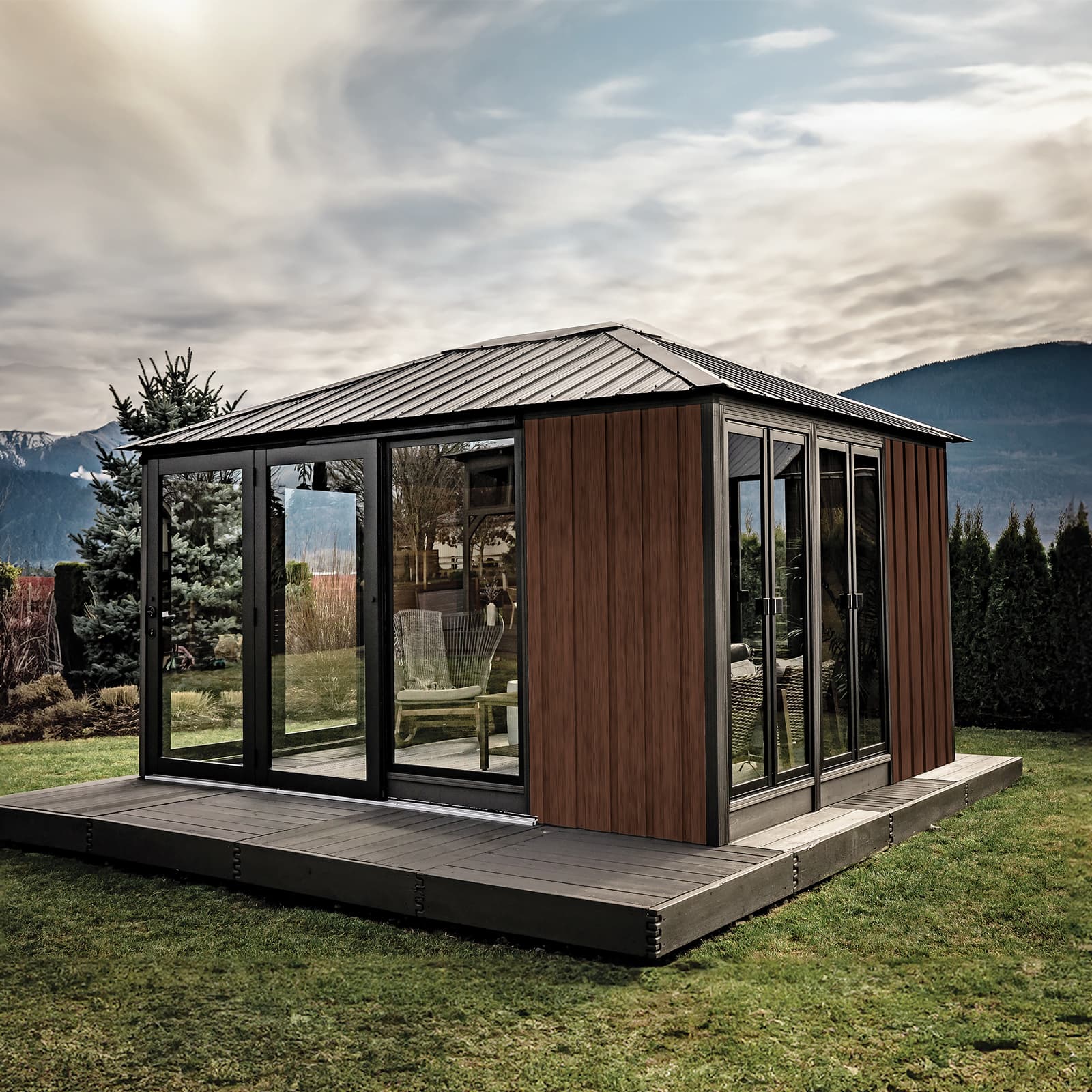 Pavillon Sofia 11' x 14' - Blacksmith - Espresso