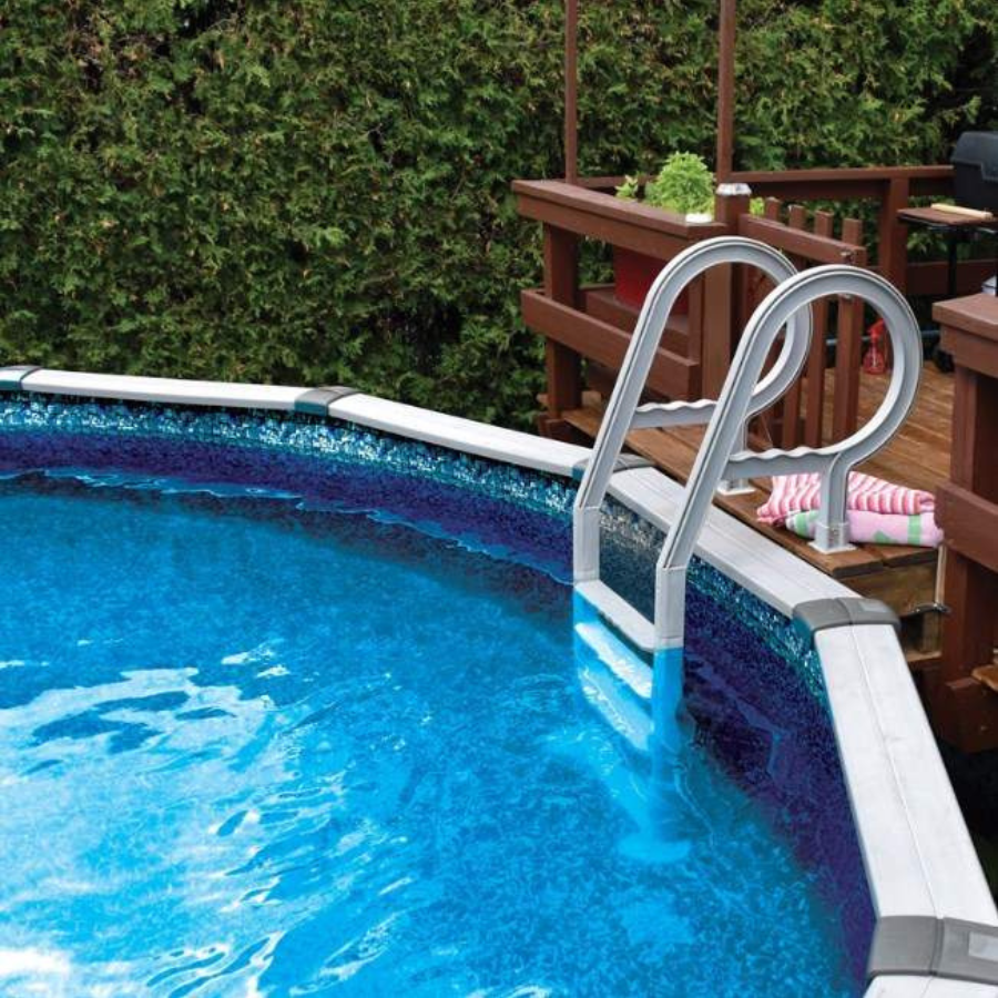 Resin Above Ground Pool Deck Ladder (White)