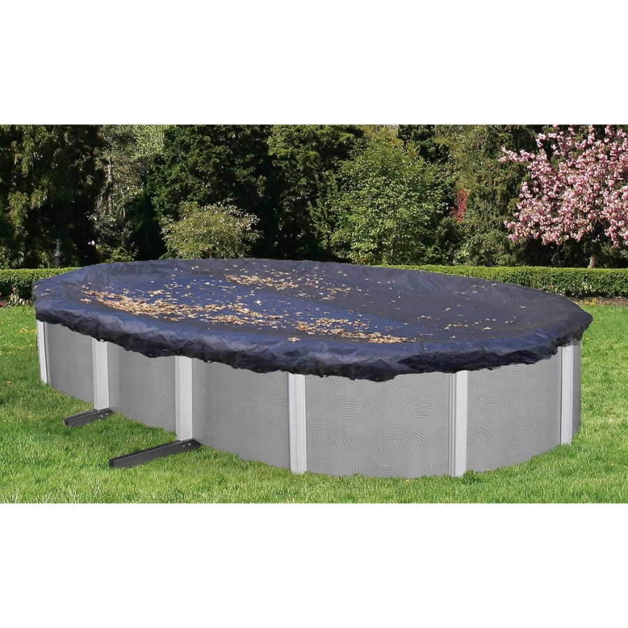 Système de couverture d'hiver ovale en maille élastique de 15 x 30 pieds