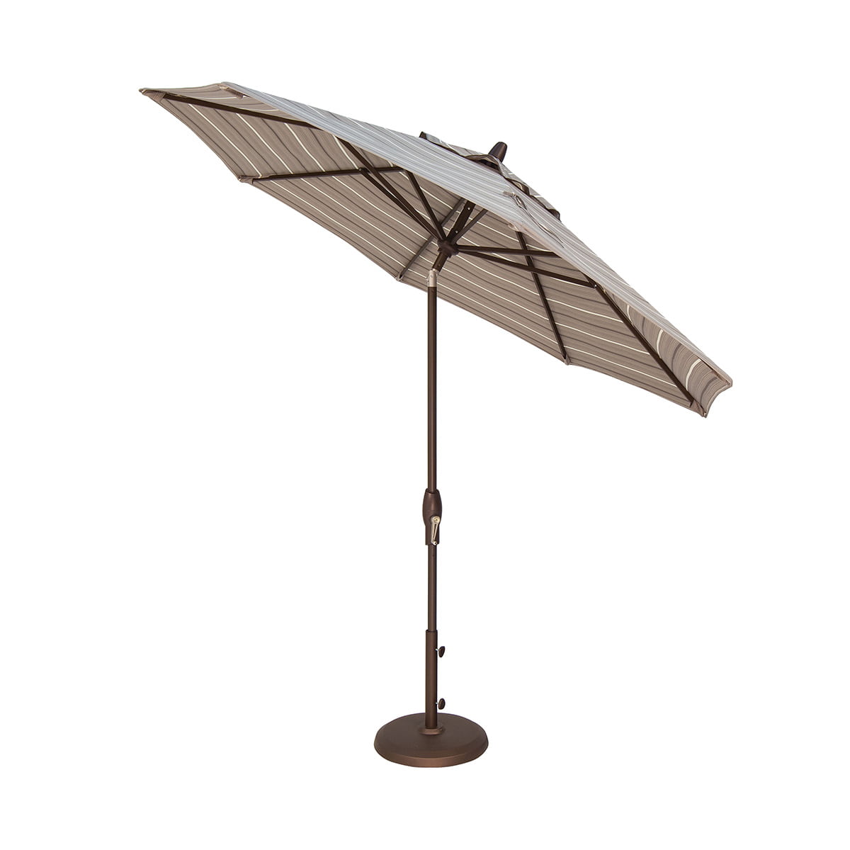 Parasol Deluxe 9' en toile Sunbrella - Harper Putty Rayures