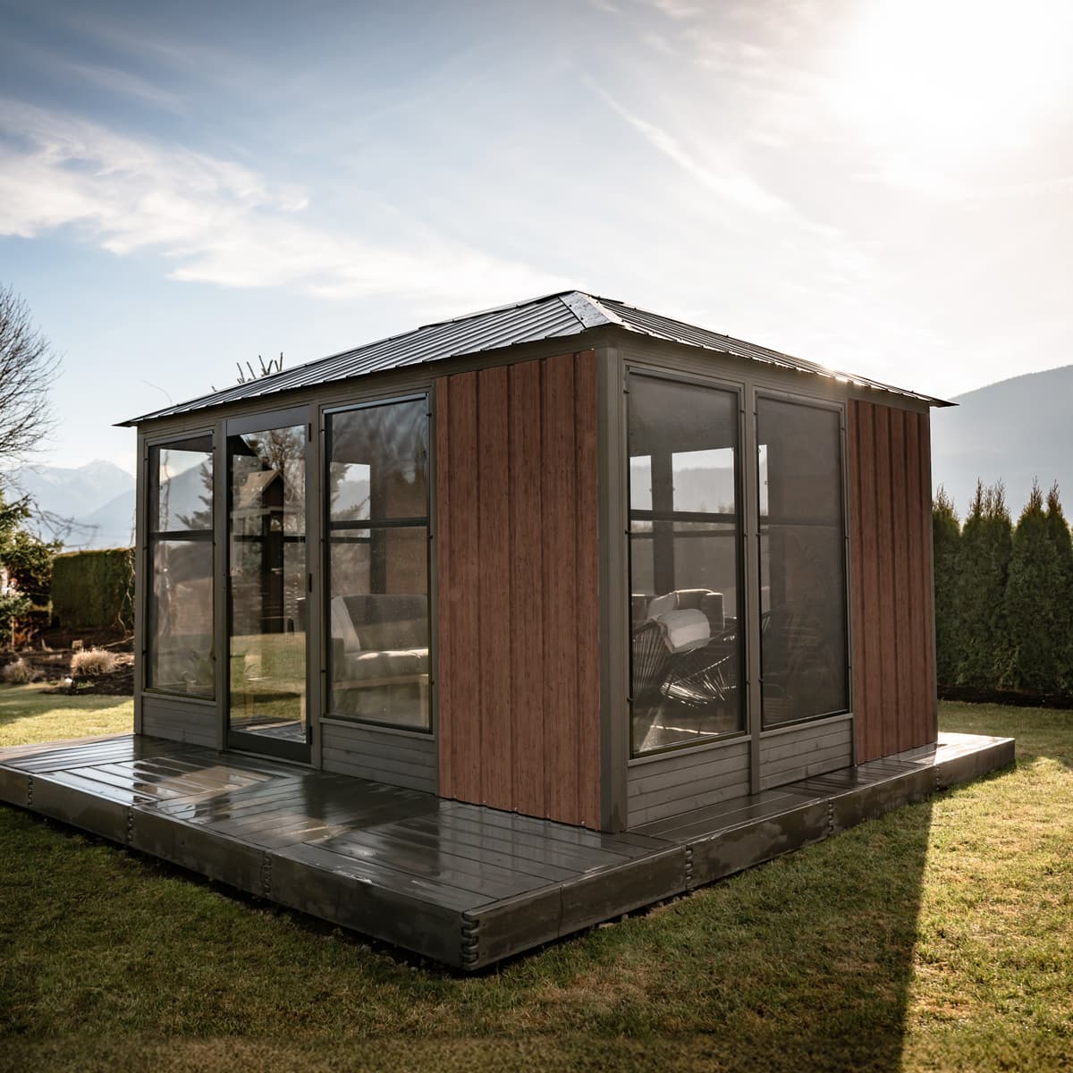 Adela Pavilion 11' x 11' - Blacksmith - Espresso