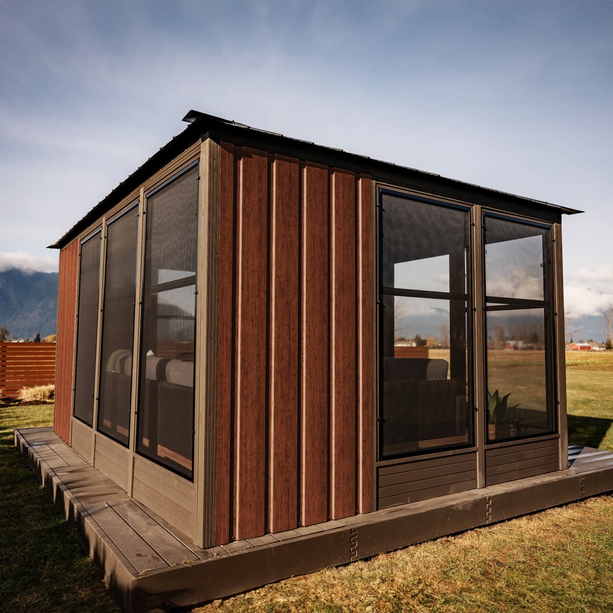 Adela Pavilion 11' x 11' - Blacksmith - Espresso