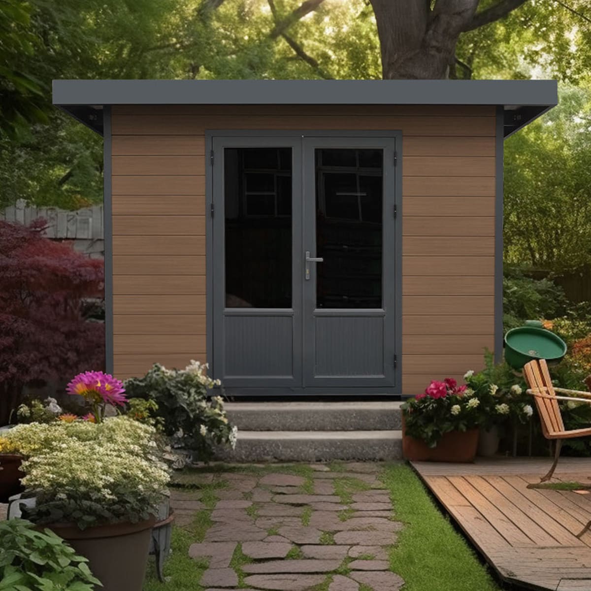 Mistral Shed 10' x 10' Brown Cedar