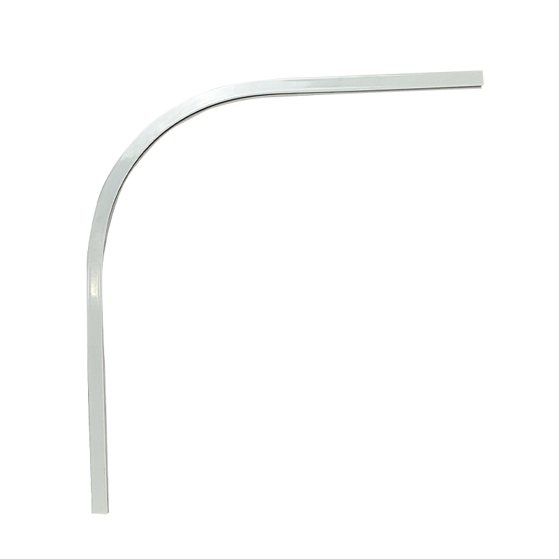 Single Track Side Mount White Aluminum Inground Coping 6 Inch Corner