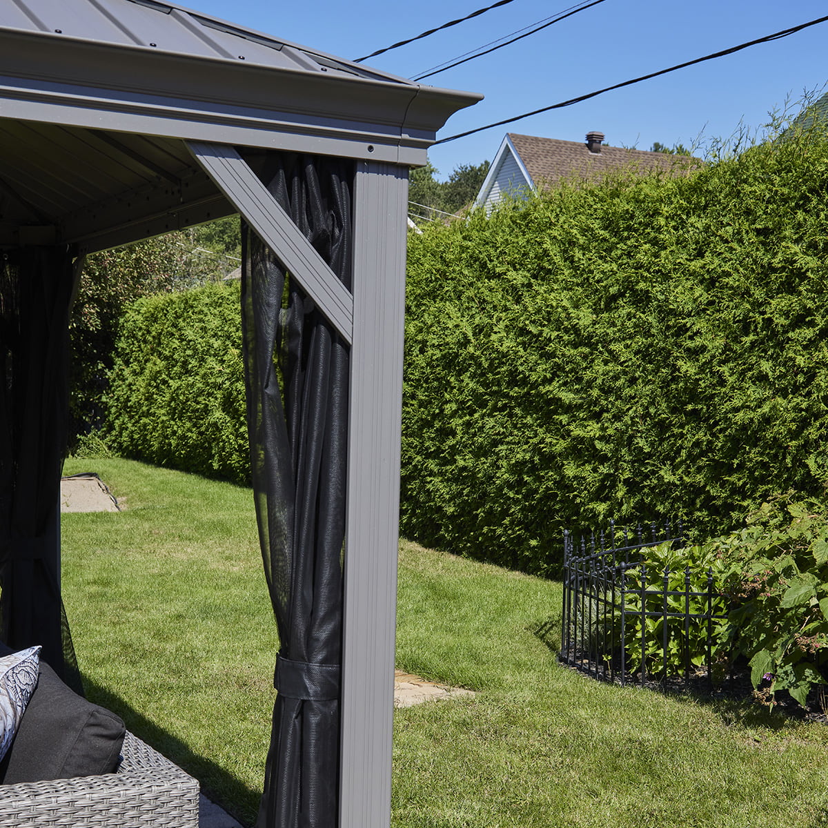 Moustiquaire pour gazebo Porto en textilène - 12' x 12'