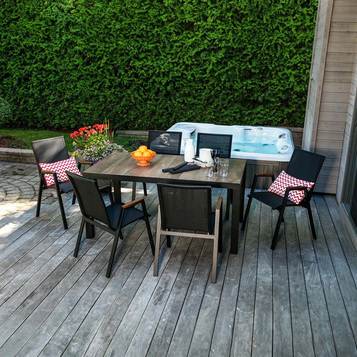 Eastwood rectangular table, 35“ x 63”.