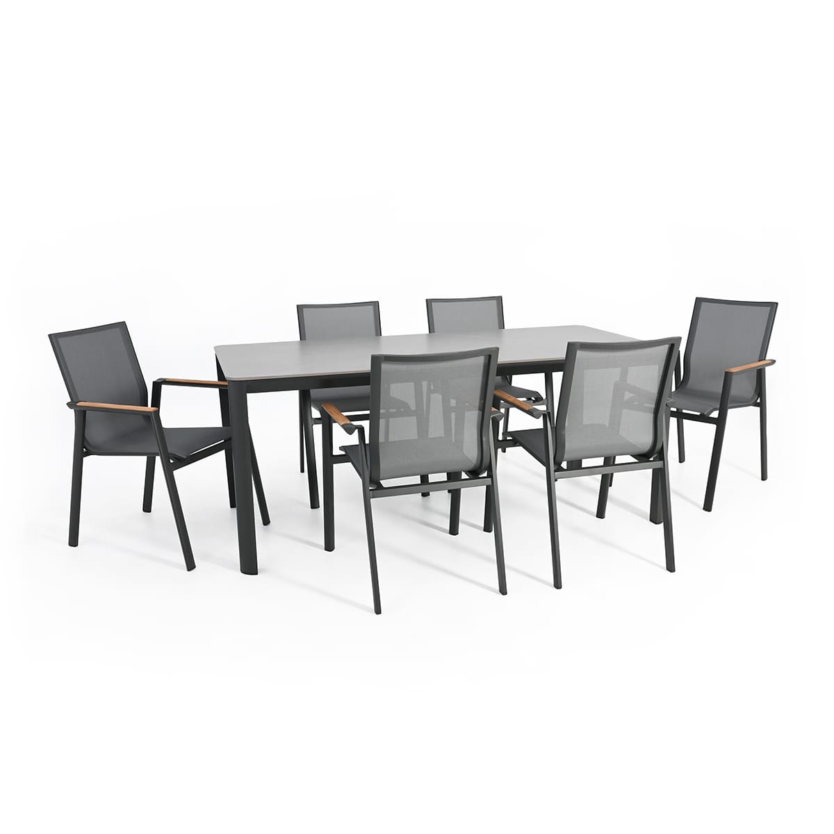 Birman Dining Set - 6 Chairs and Table 35'' x 71''