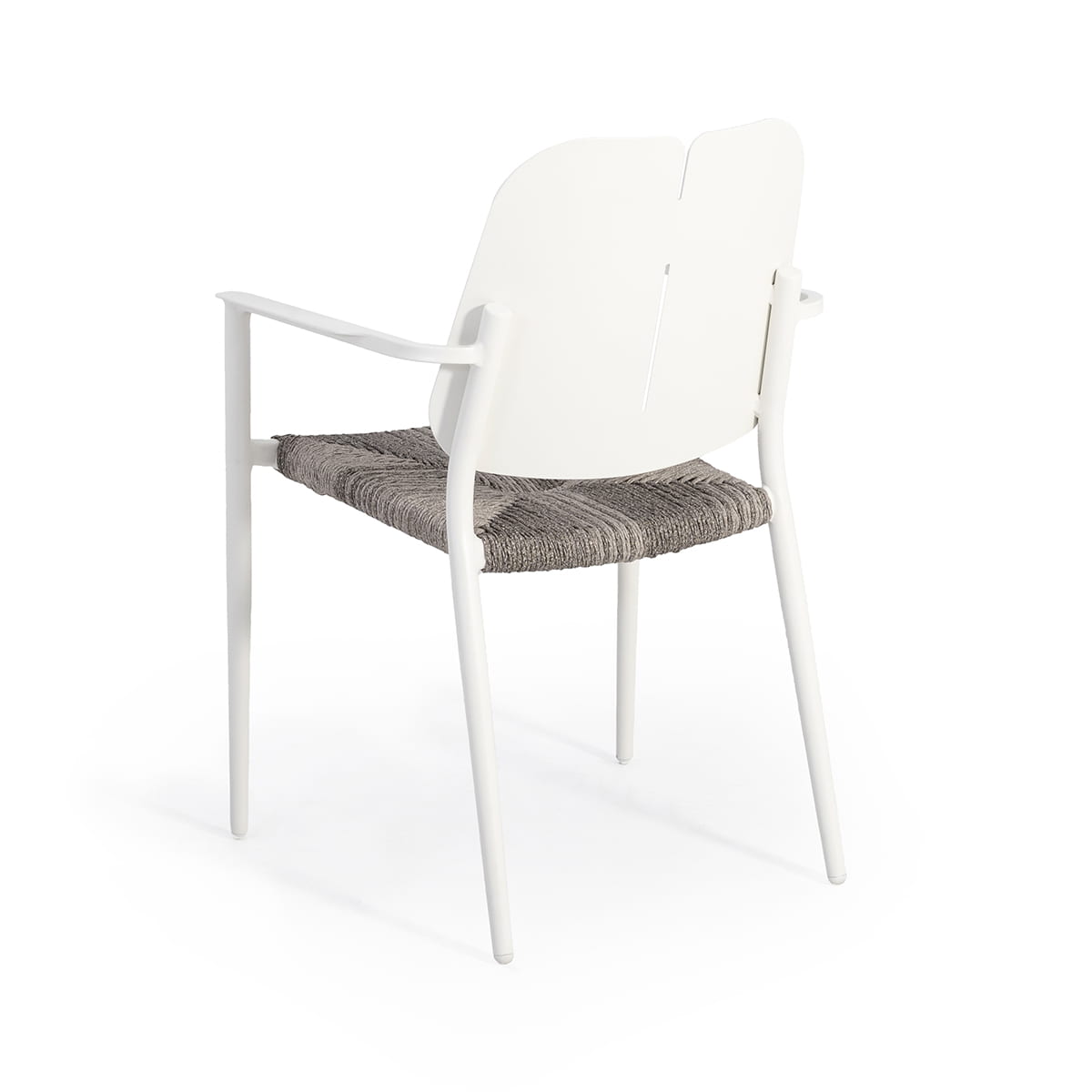 Chaise à diner Maldives - Blanc mat et gris