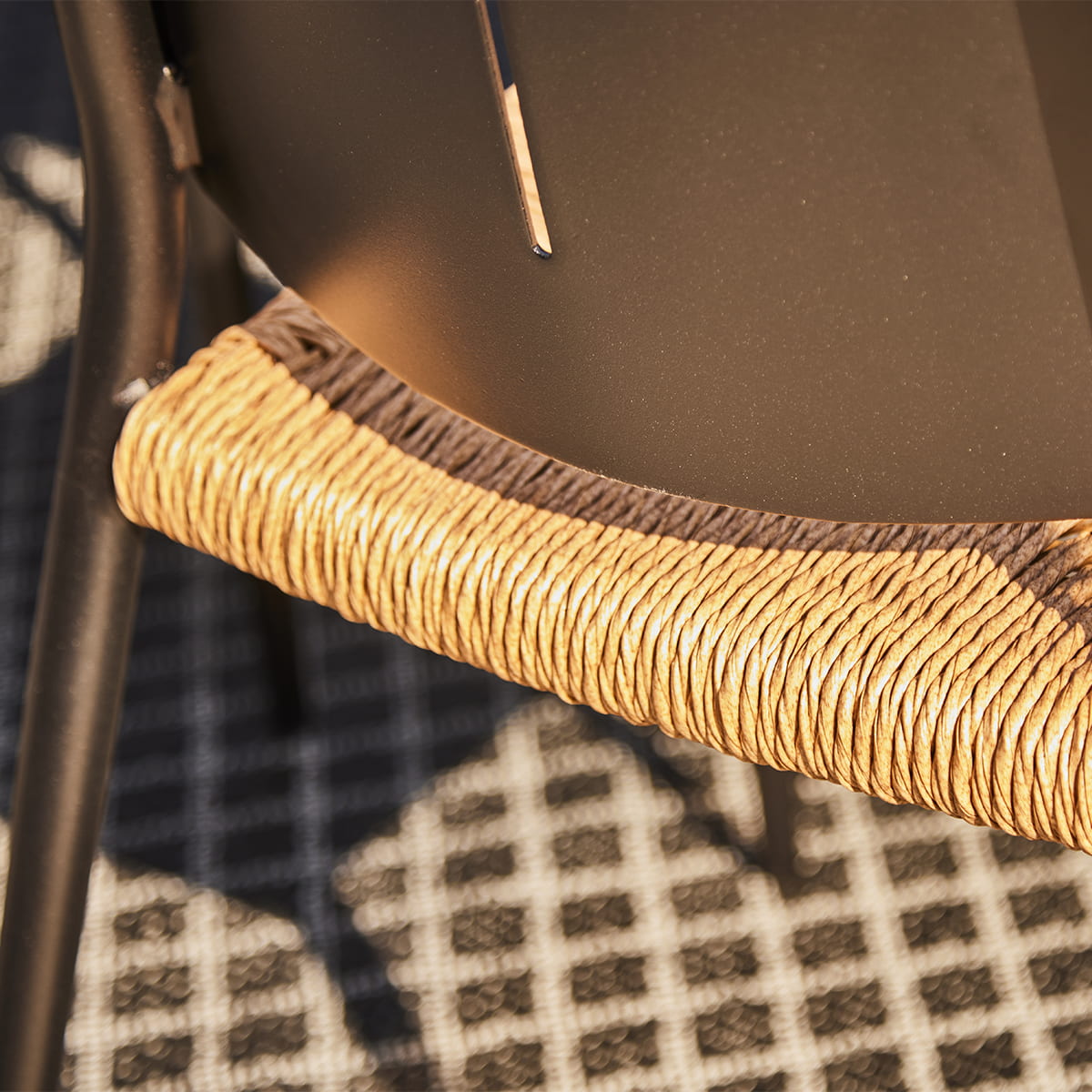 Chaise à diner Maldives - Noir mat et naturel