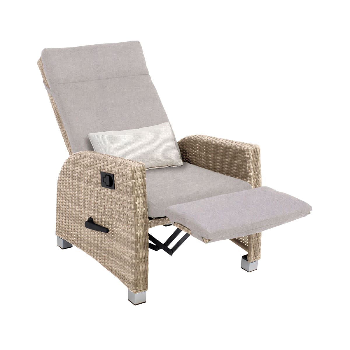 Royale reclining club armchair with foot rest - Beige