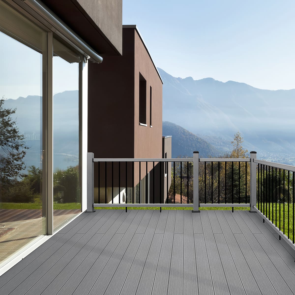 Composite and Aluminum Balcony Rail - Gray 48''x72''