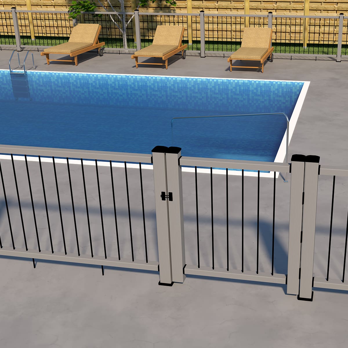 Composite and Aluminum Balcony Rail - Gray 48''x72''