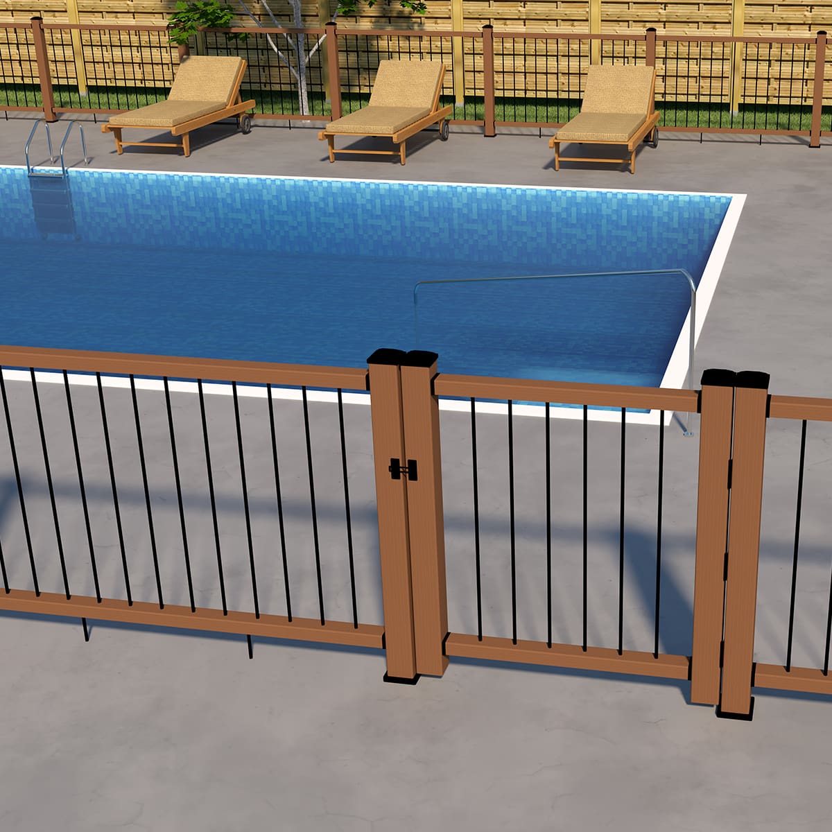 Barrière de rampe composite 48'.5'' teck