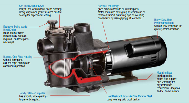 Pompe Max Flo à 1 CV de Hayward pour les piscines creusées