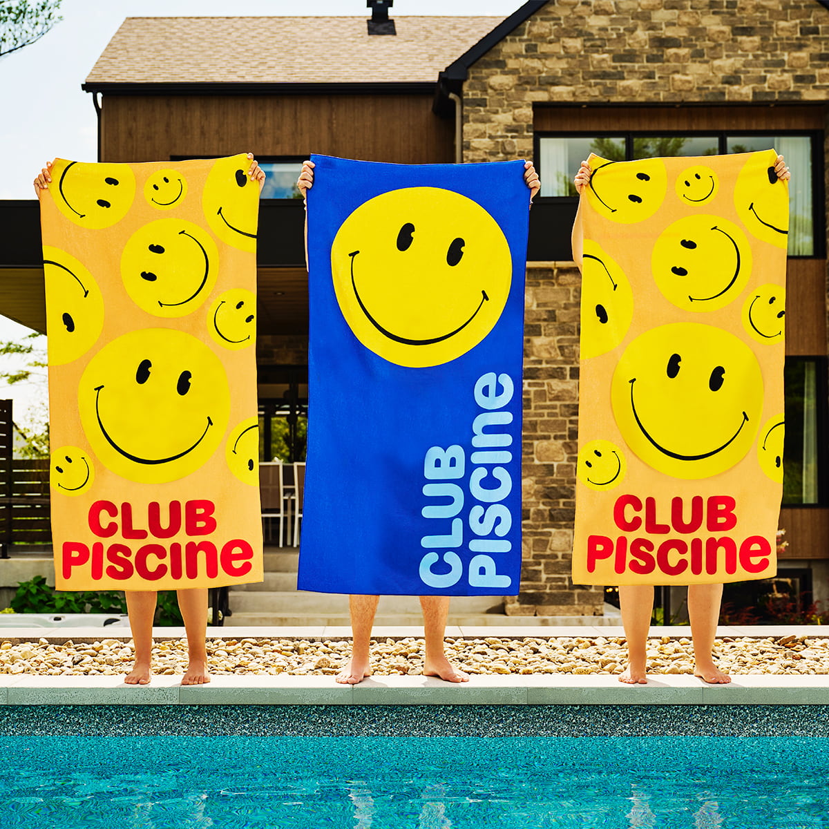 Serviette avec logo Club Piscine - Corail