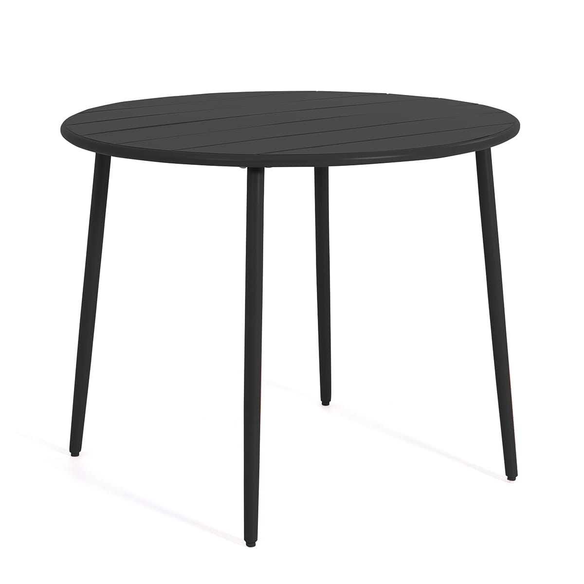 Table ronde à dîner Flores en acier - Noir