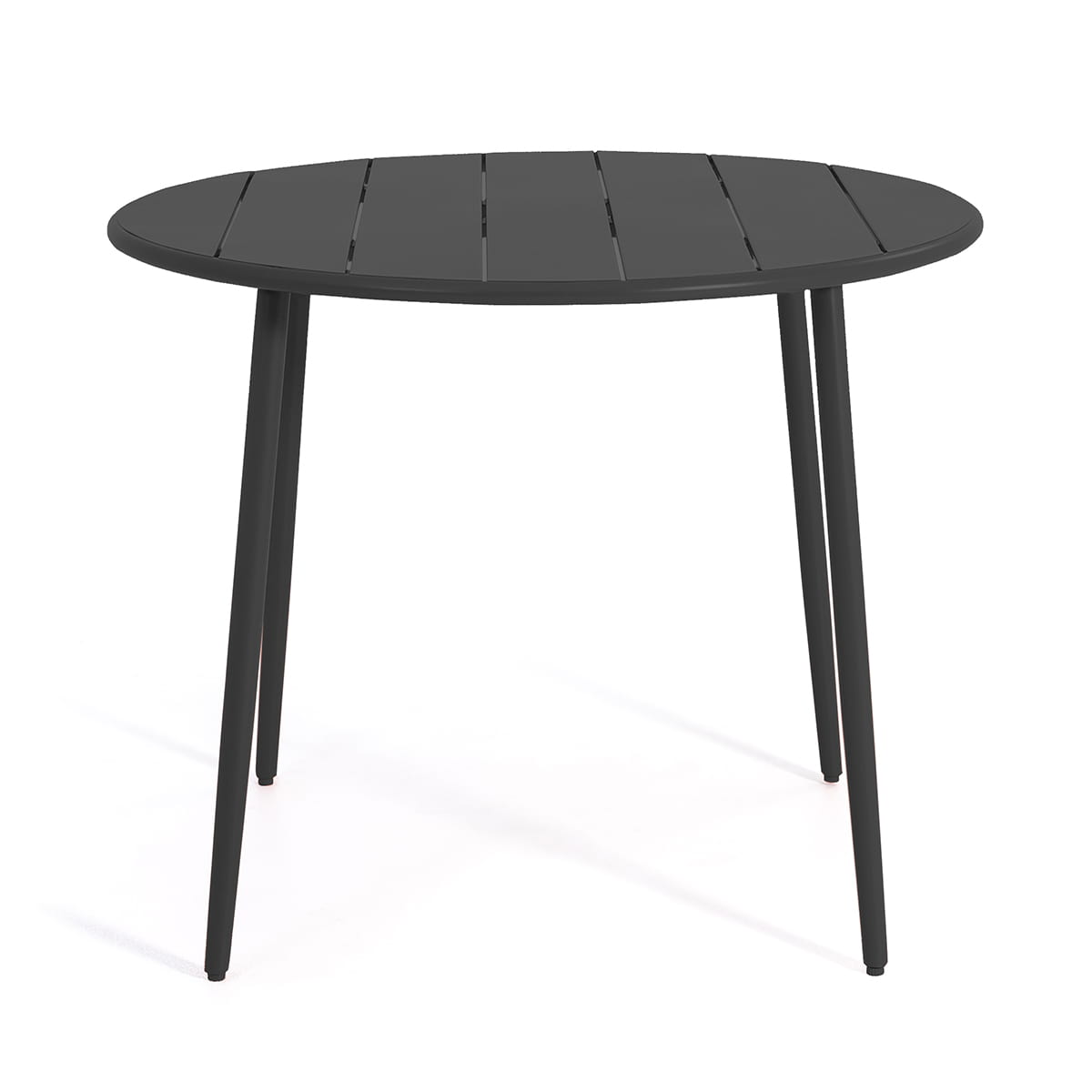 Table ronde à dîner Flores en acier - Noir
