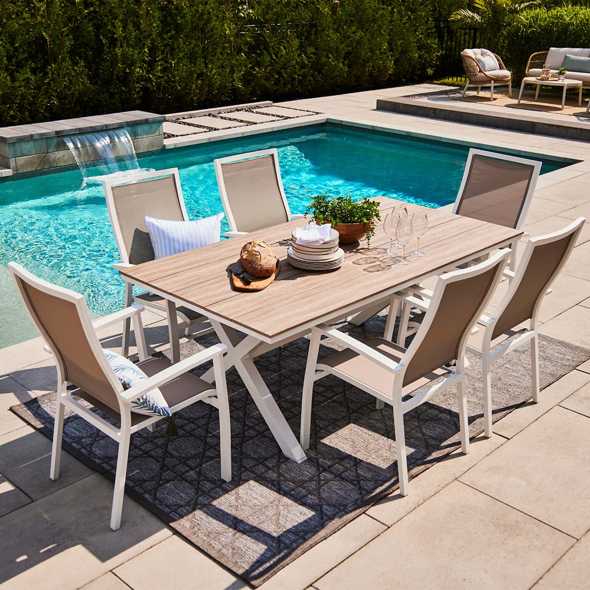 Provence dining set 6 Chairs and 1 Table 39'' x 79 - White