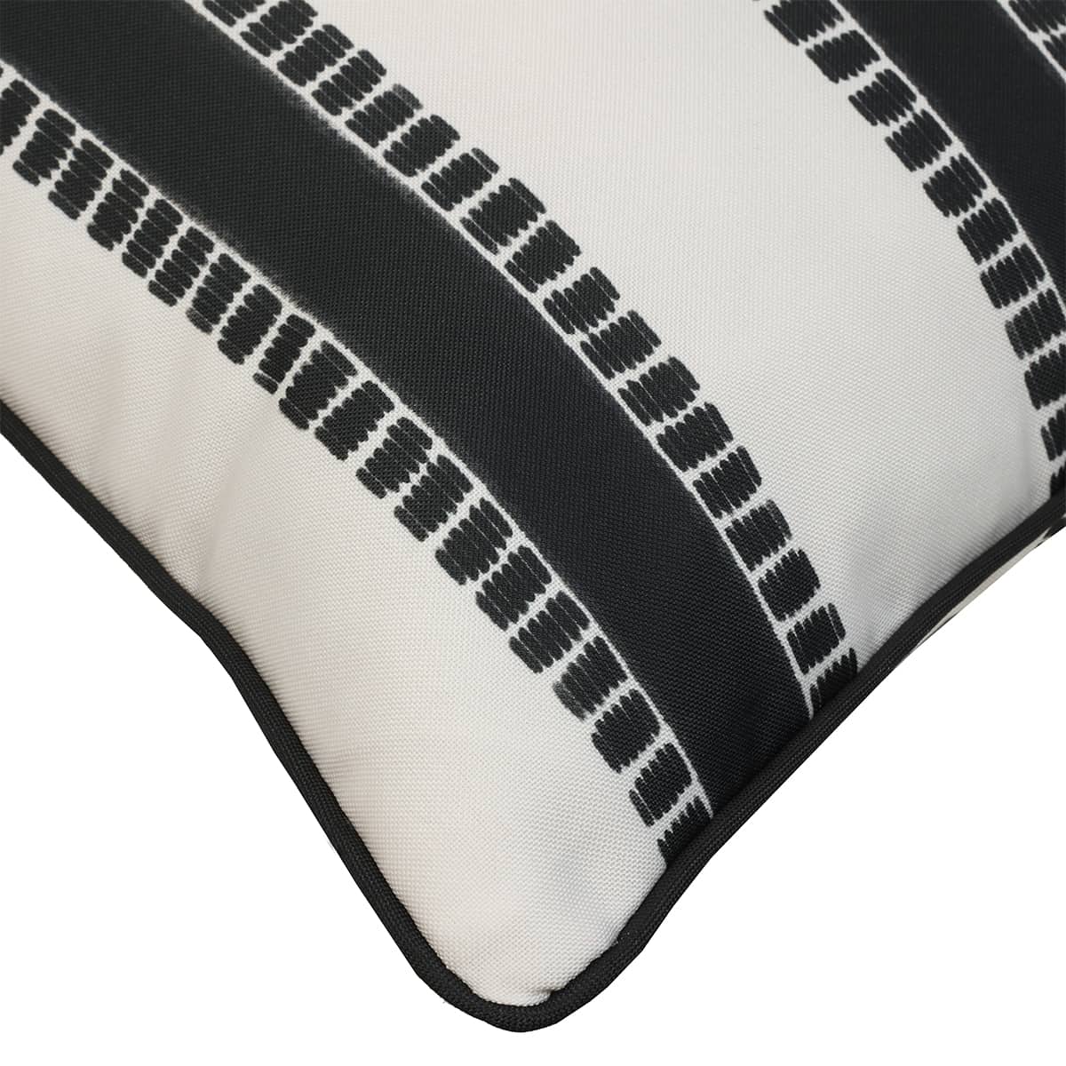 Square Cushion 18x18 in - Black Printed Stripes