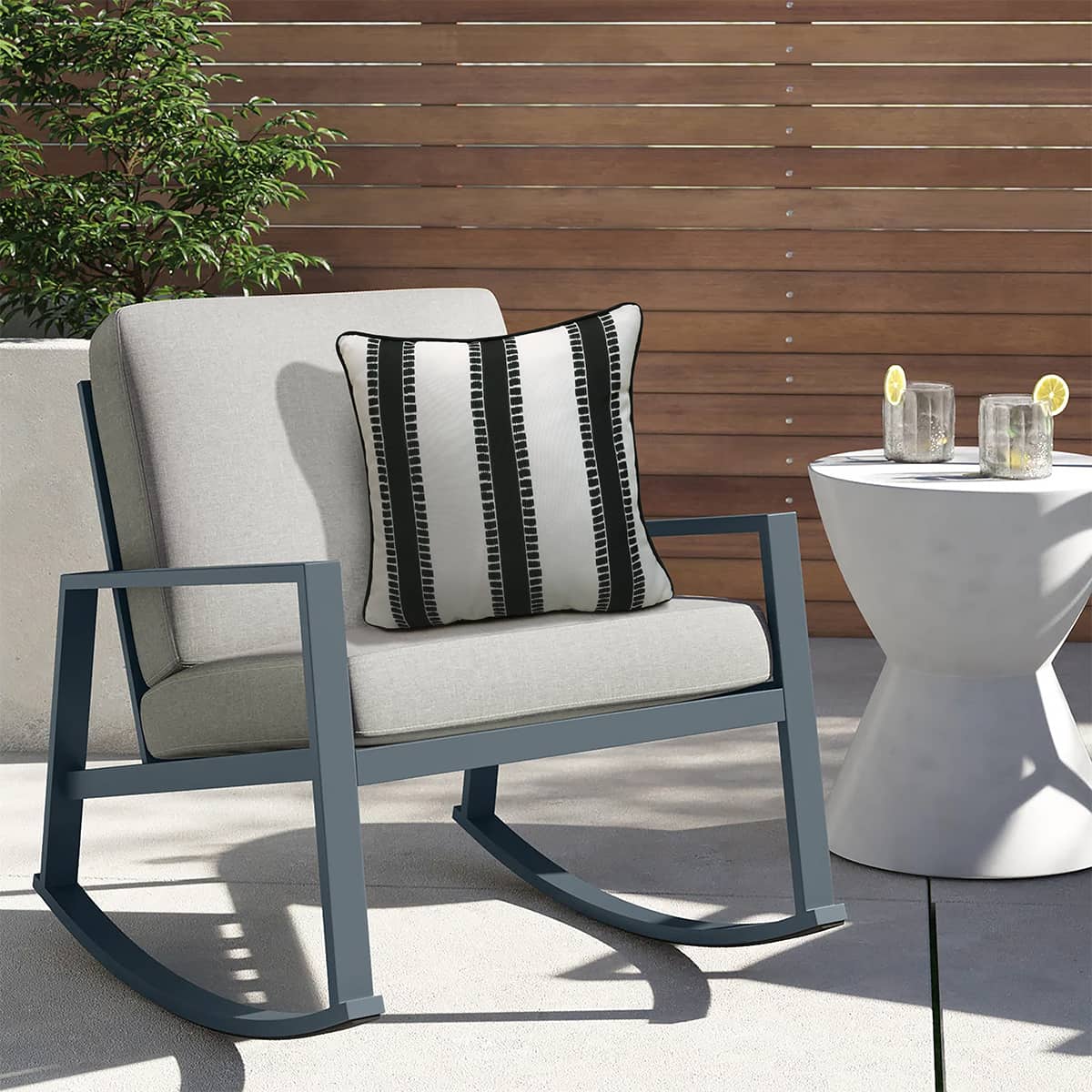 Square Cushion 18x18 in - Black Printed Stripes