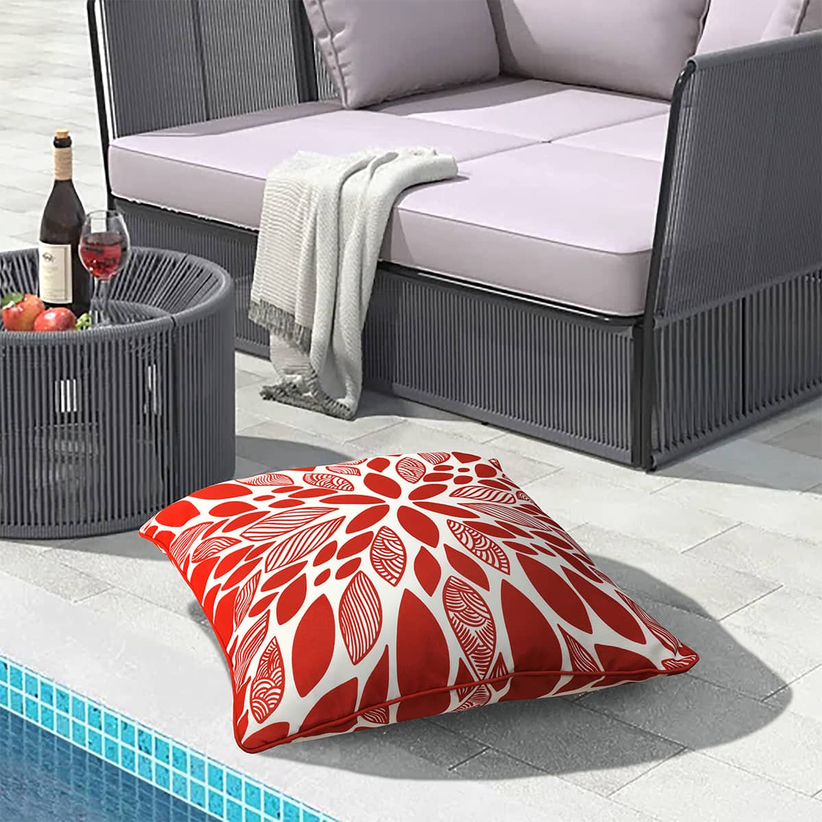 Coussin carré 24x24 po - Floral