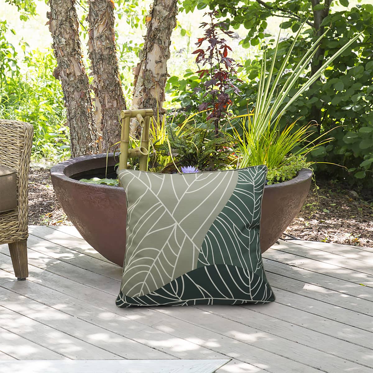 Coussin carré 24x24 po - Sauge