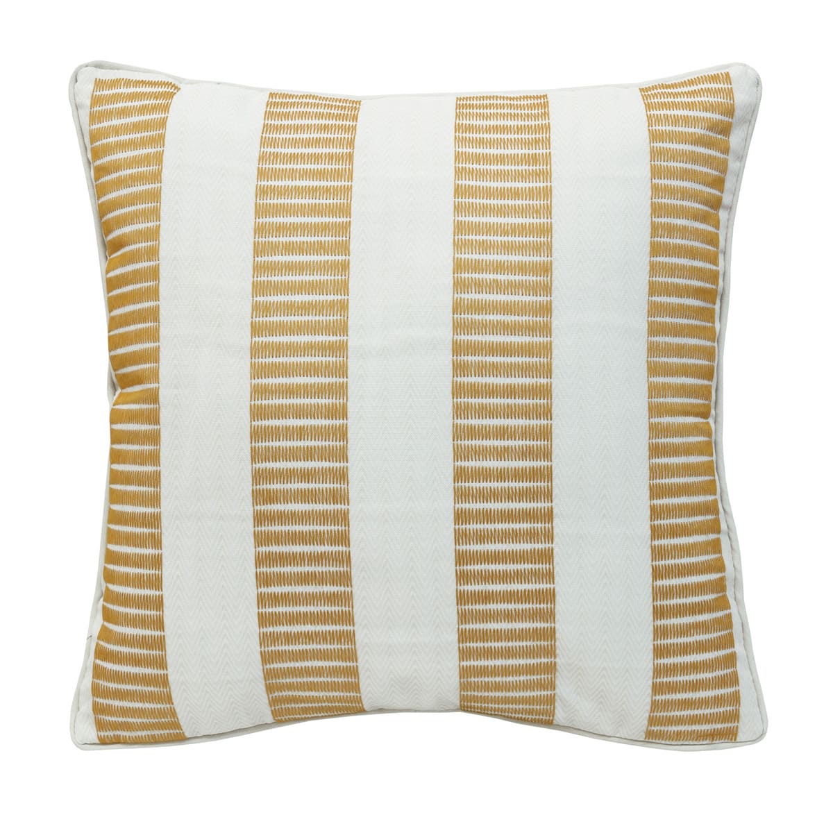 Square Cushion 18x18 in - Yellow Saffron Embroidered Yellow