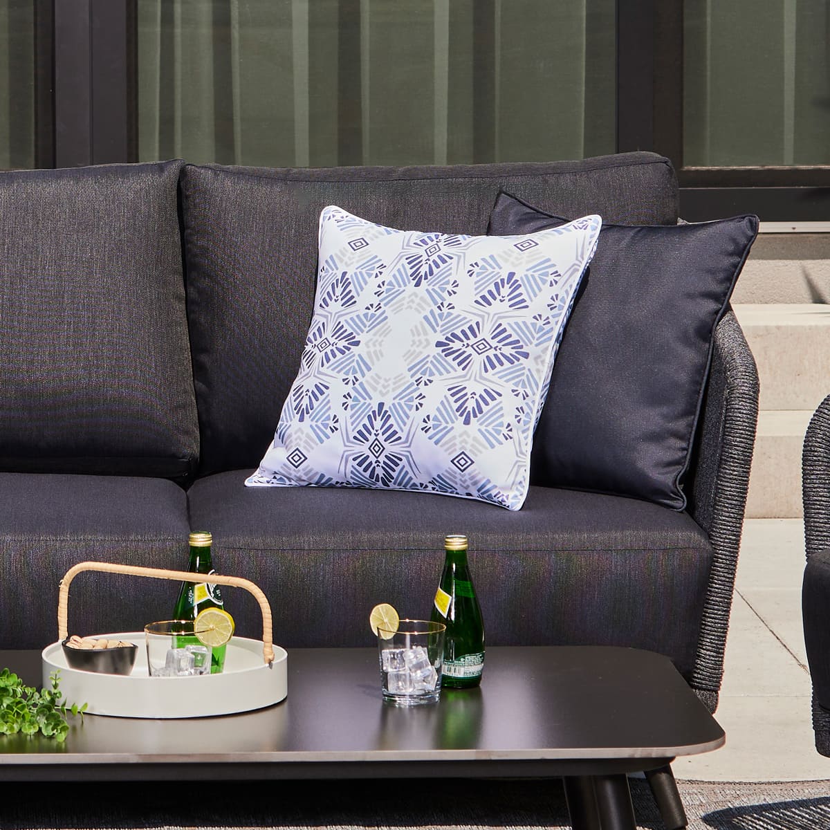 Square Cushion 18x18 in - Blue Print