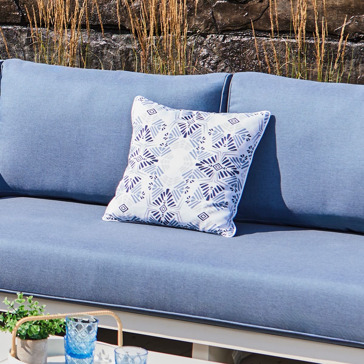 Square Cushion 18x18 in - Blue Print