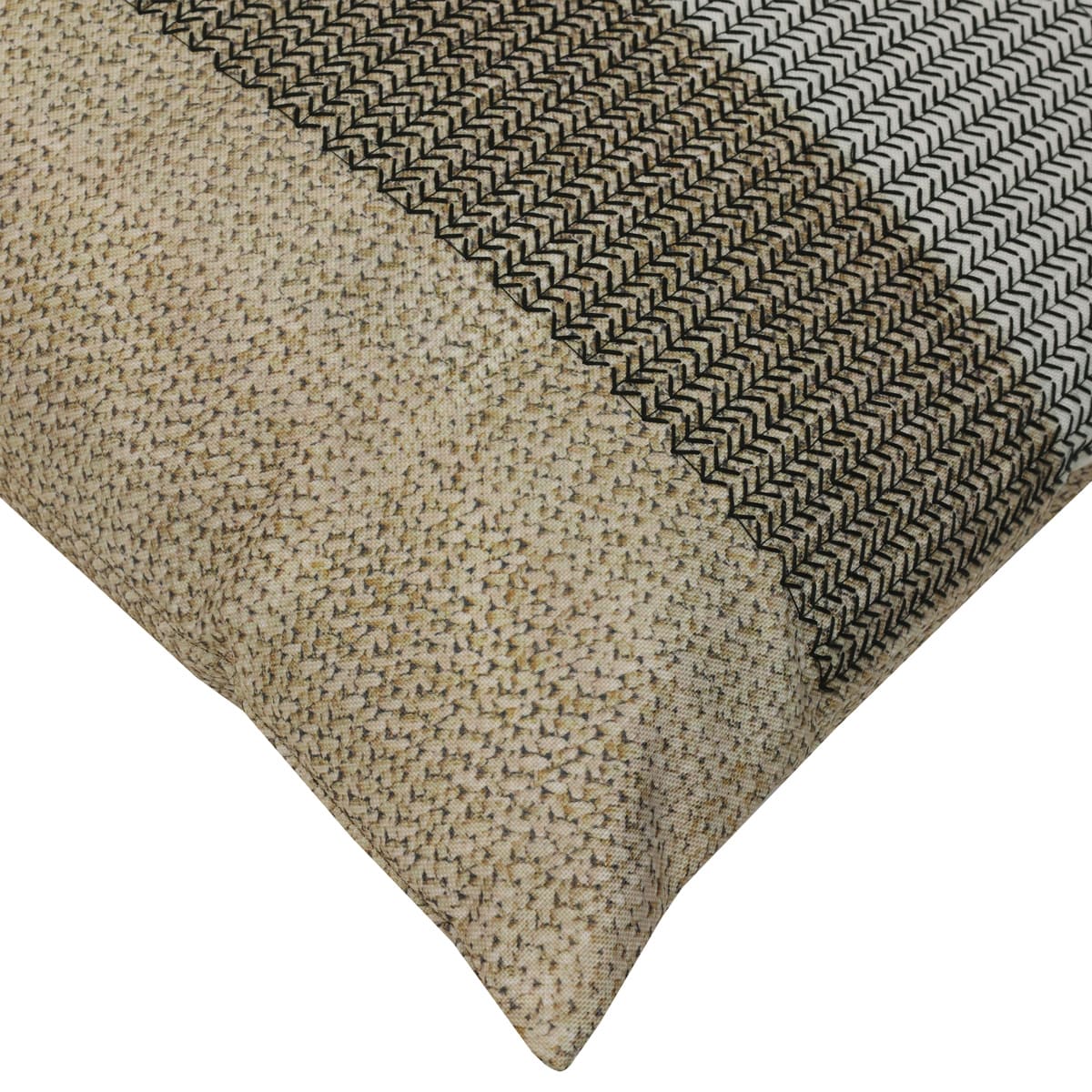 Square Cushion 18x18 in - Black Striped with Embroidery