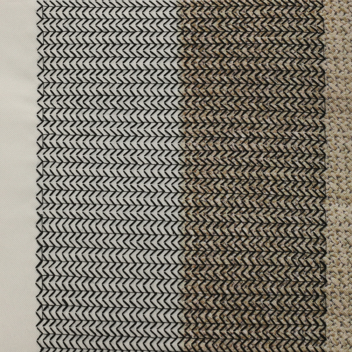 Square Cushion 18x18 in - Black Striped with Embroidery