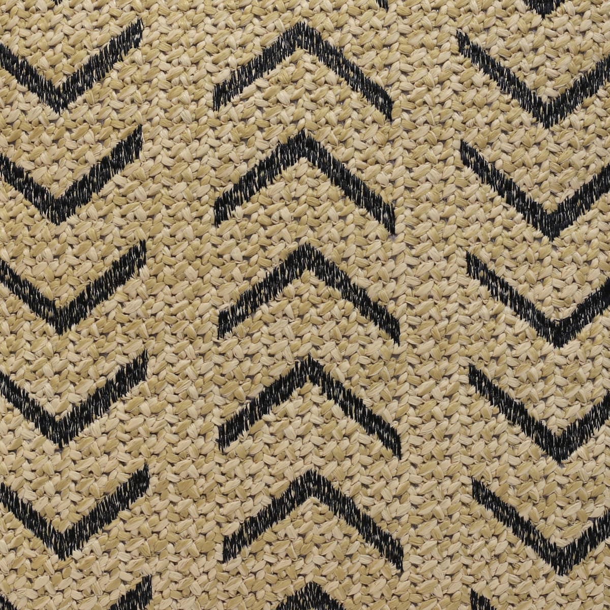 Coussin carré 18x18 po - Raffia Brodé Noir