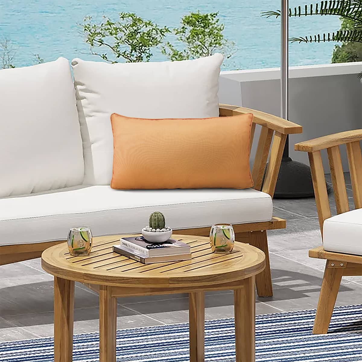 Coussin lombaire 14x26 po - Jaune uni