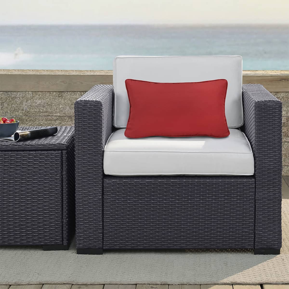 Coussin lombaire 14x26 po - Rouge