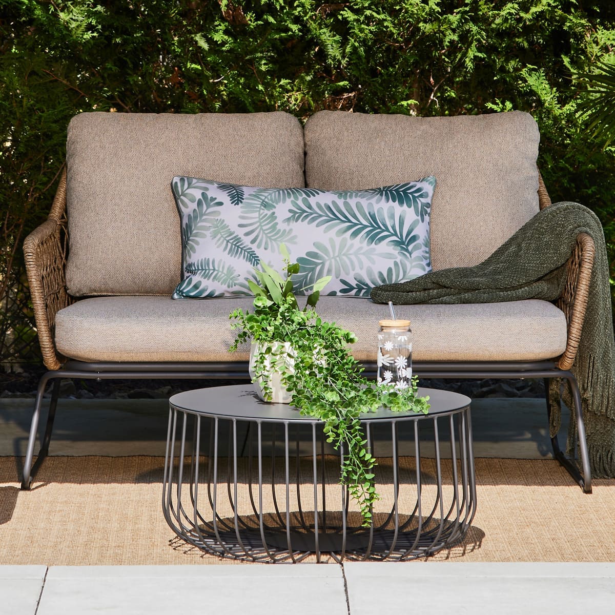 Lumbar Cushion 14x26 in - Printed sage