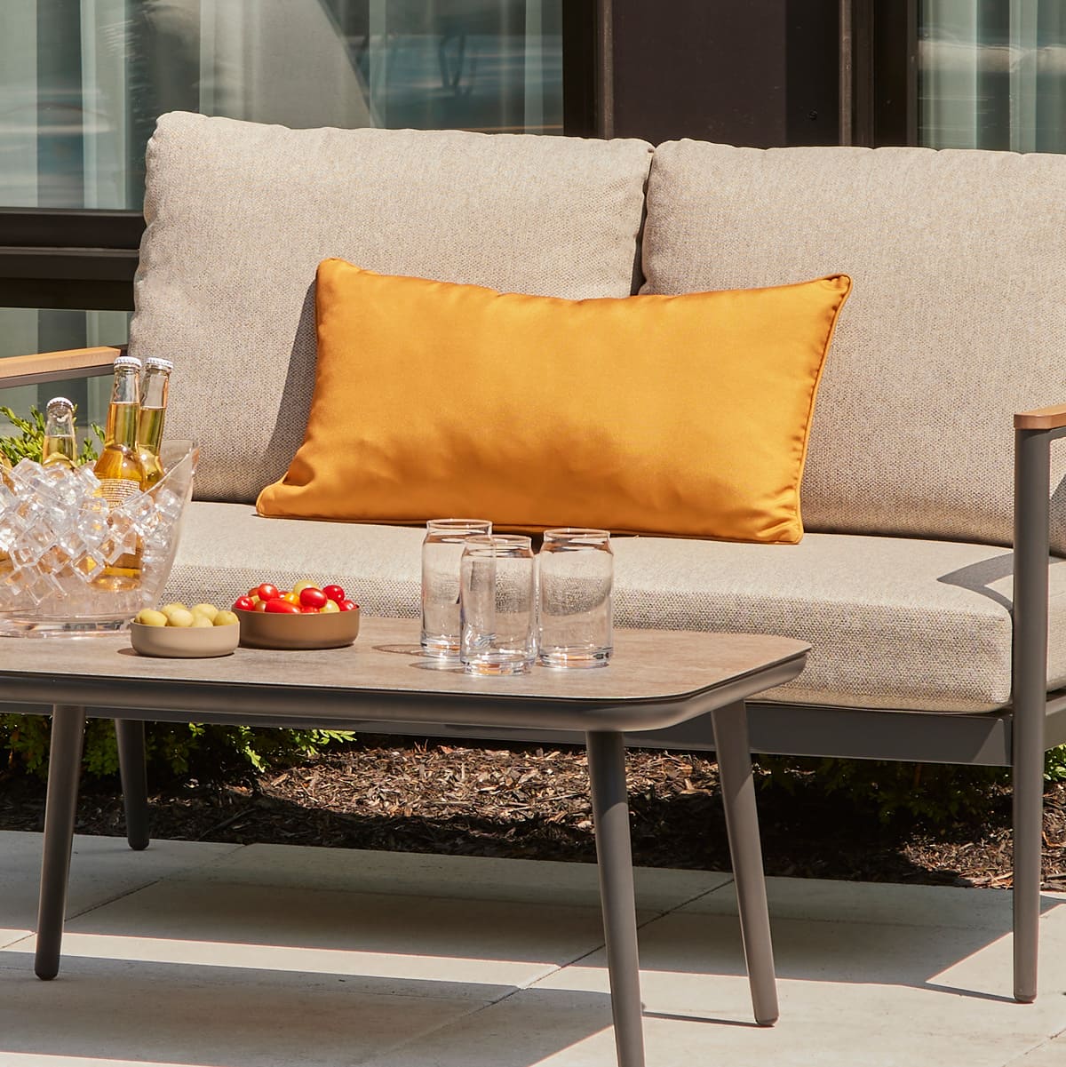 Coussin lombaire 14x26 po - Jaune uni