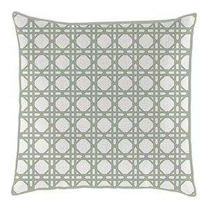 Coussin carré 18 po x 18 po - Rotin sauge