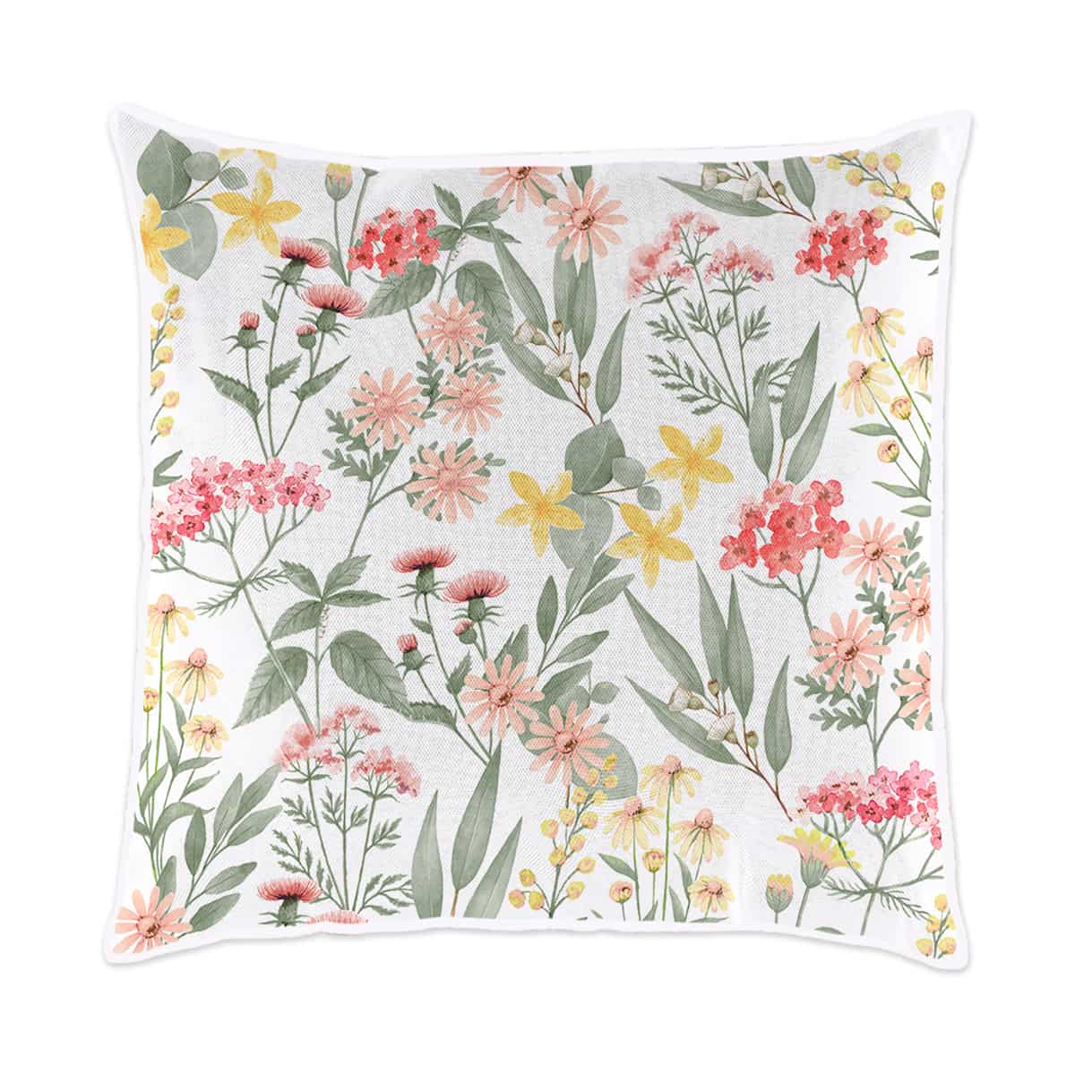 Coussin carré 24 po x 24 po - Bouquet